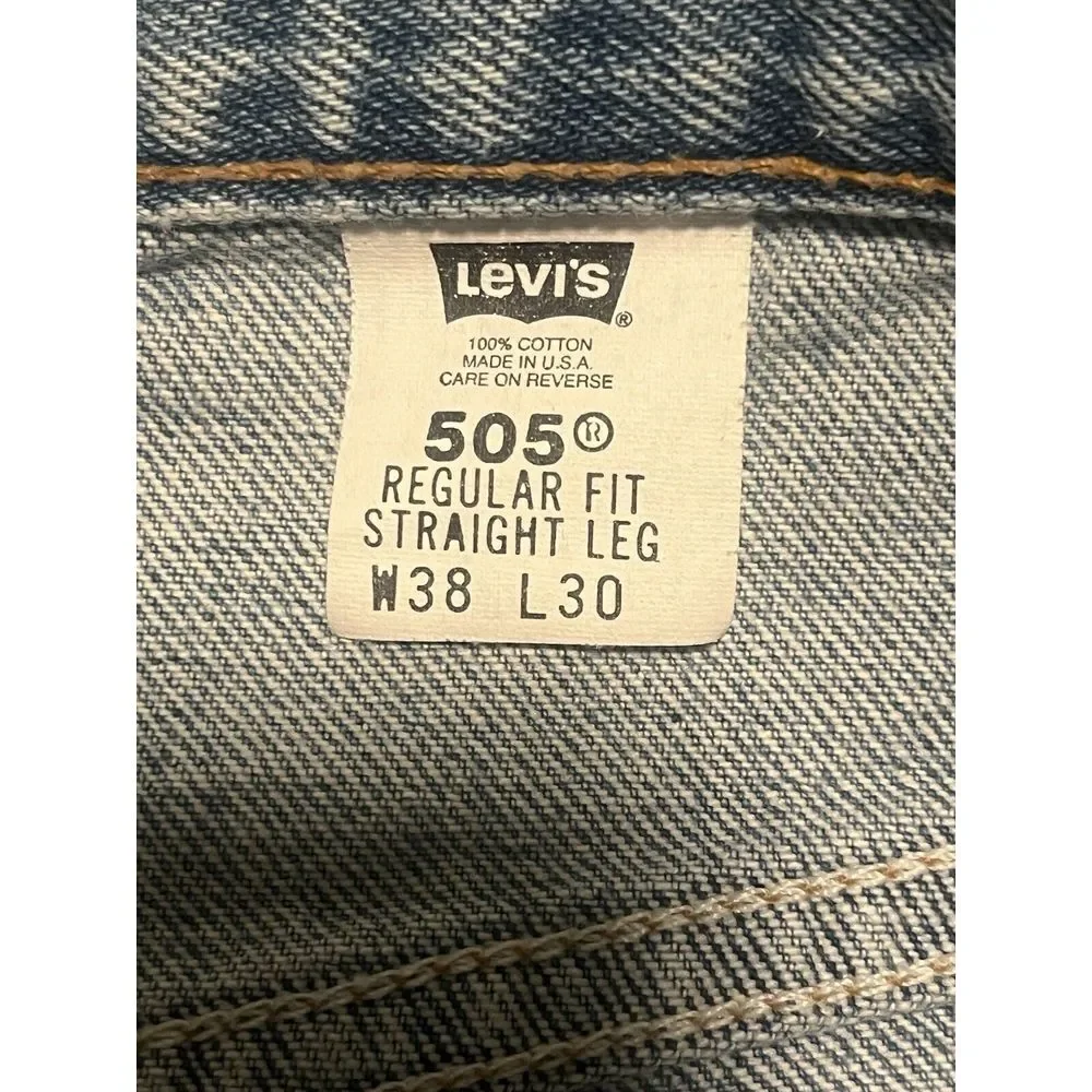 Vintage Y2K‎ Levi's Red Tab 505 Blue Mens 38x30 Regular Fit Denim Jeans 2000's
